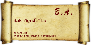 Bak Agnéta névjegykártya